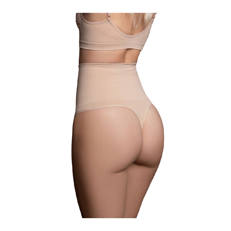 BYE-BRA - FAJA SENZA CUCITURE STILE PERIZOMA BEIGE MISURARE XXL